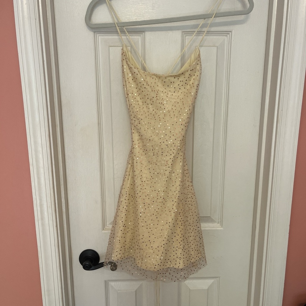 Lucy in the Sky Sparkling Gold Mini Dress